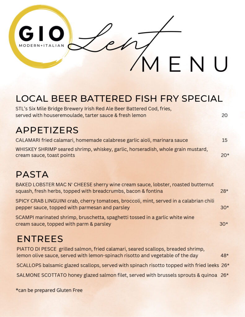 Lent Menu 2026